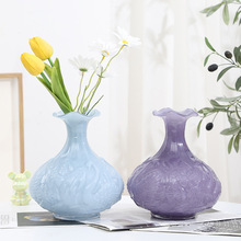 北欧简约玻璃花瓶天鹅花瓶高级感轻奢创意插花摆件家居装饰品摆件