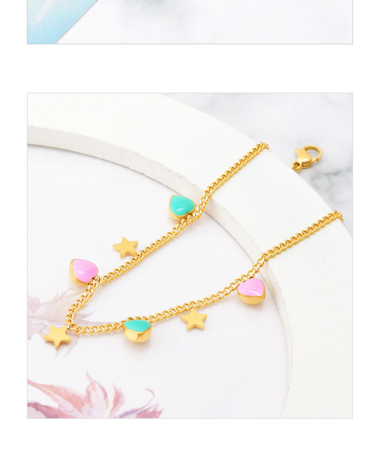 Sweet Star Heart Shape Titanium Steel Bracelets Anklet