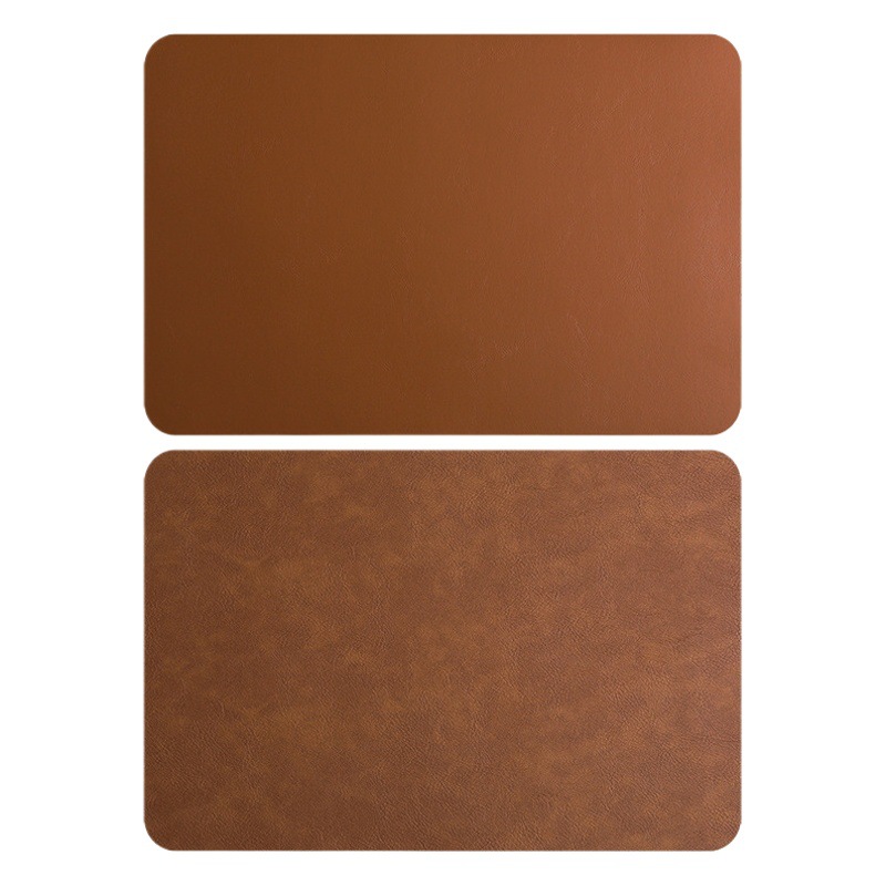 in stock PVC Square Leather Placemat Waterproof Double Layer Cowhide Pattern Western Placemat Hotel Heat Insulation Mat Dining Table Mat Home