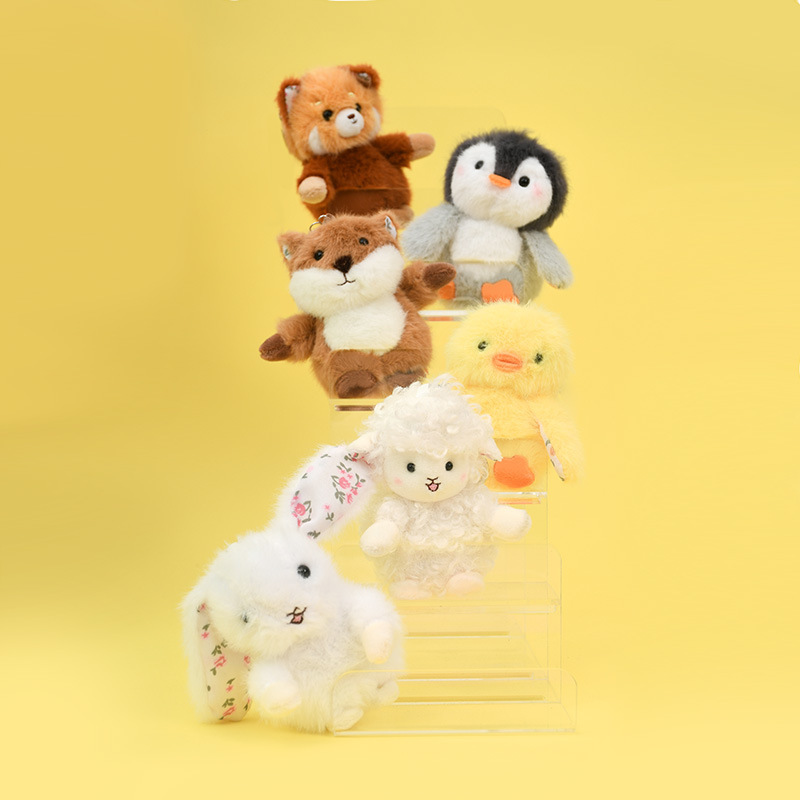 インターネット有名人ヨーロッパ牧歌的なかわいいキツネバッグキーホルダーペンダント子供の誕生日プレゼント小さな黒いウールぬいぐるみ|undefined
