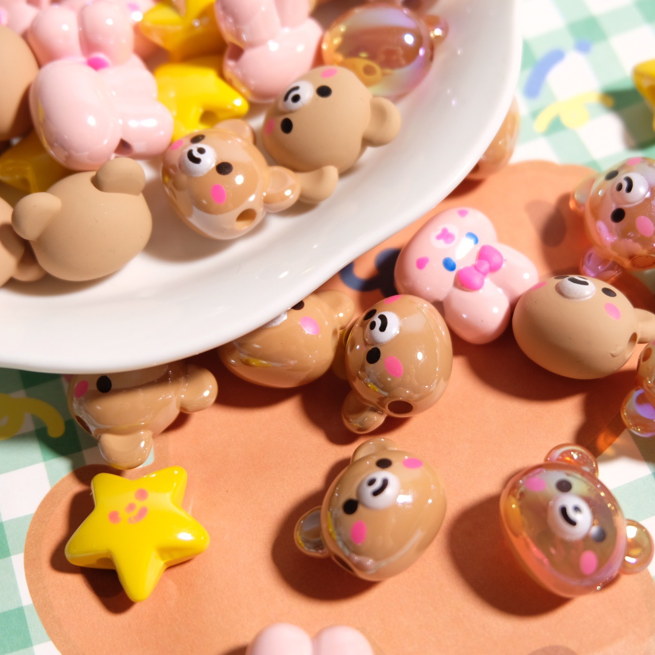 5g Weight Beads Jewelry Making Type 18 * 20mm Jewelry Making Size DIY Jewelry Accessories Classification 1 Piece Quantity Acrylic Material Rabbit, Star, Bear Pattern Cartoon Style Style 1 Piece 18 * 20mm Arylic Rabbit Star Bear DIY Jewelry Accessories Beads 1