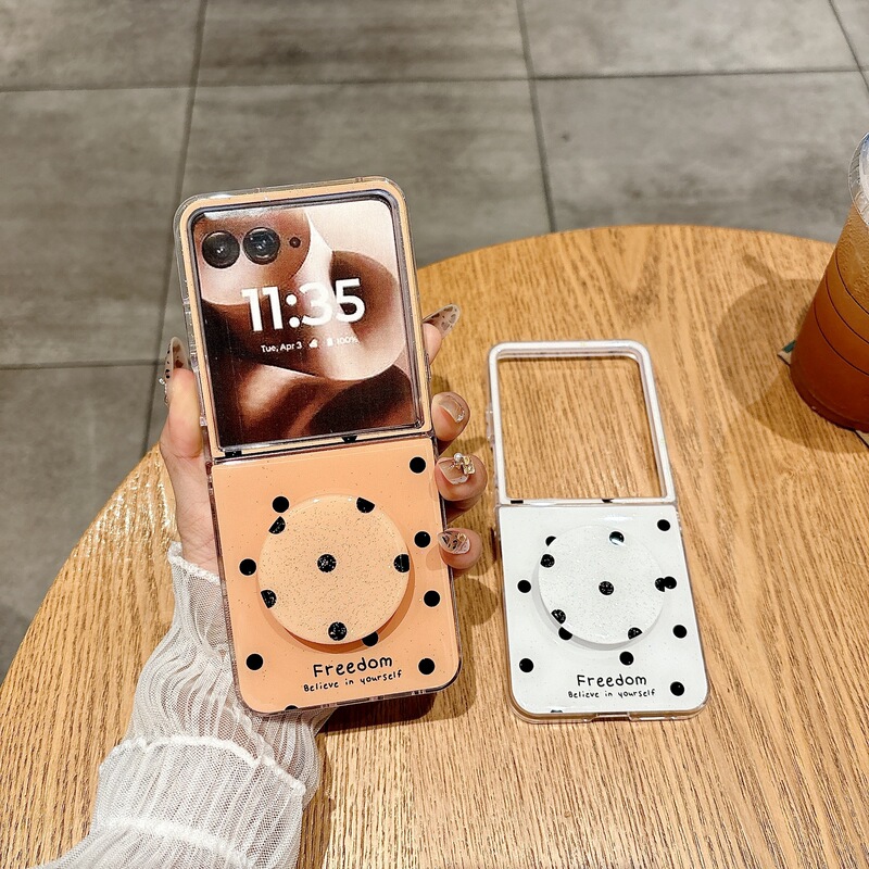 Suitable for Motorazr60Ultra Bow Phone Case Moto Razr60 Glitter Polka Dot Protective Case