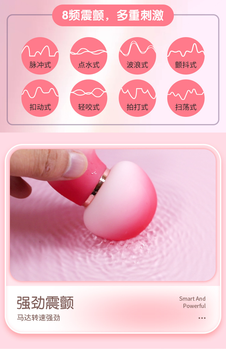 Jiuai Colorful Mushroom Wearable Egg Vibrator with USB Charging and Variable Vibration — detail image 12