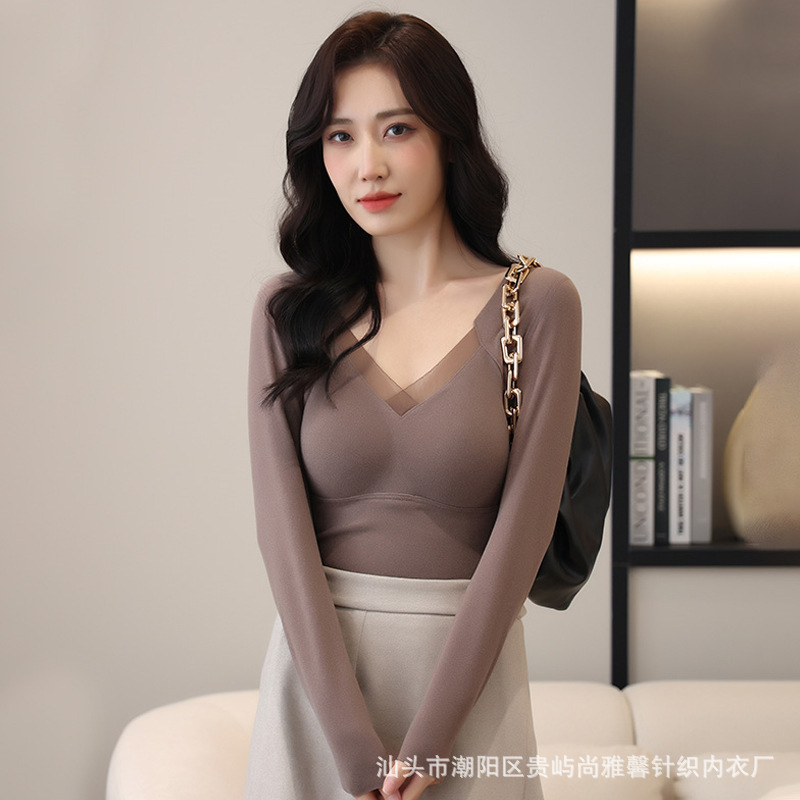 8805 Graphene Seamless Thermal Intimates Women's Vest Bottoming Shirt All-In-One Bra-Free Quick-Heating Thermal Top