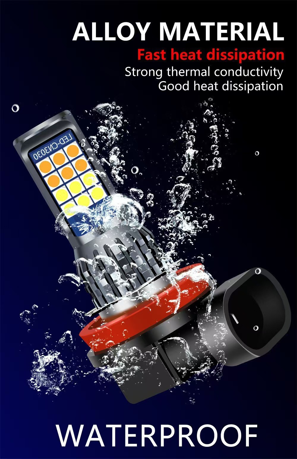 Tcyato Cross-Border Wholesale Specializes in Automotive Led Dual-Color Flashing Fog Lights H11/H8 9006/9005 H7 H4
