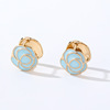 Earrings, advanced multicoloured accessory, flowered, high-quality style, bright catchy style, wholesale