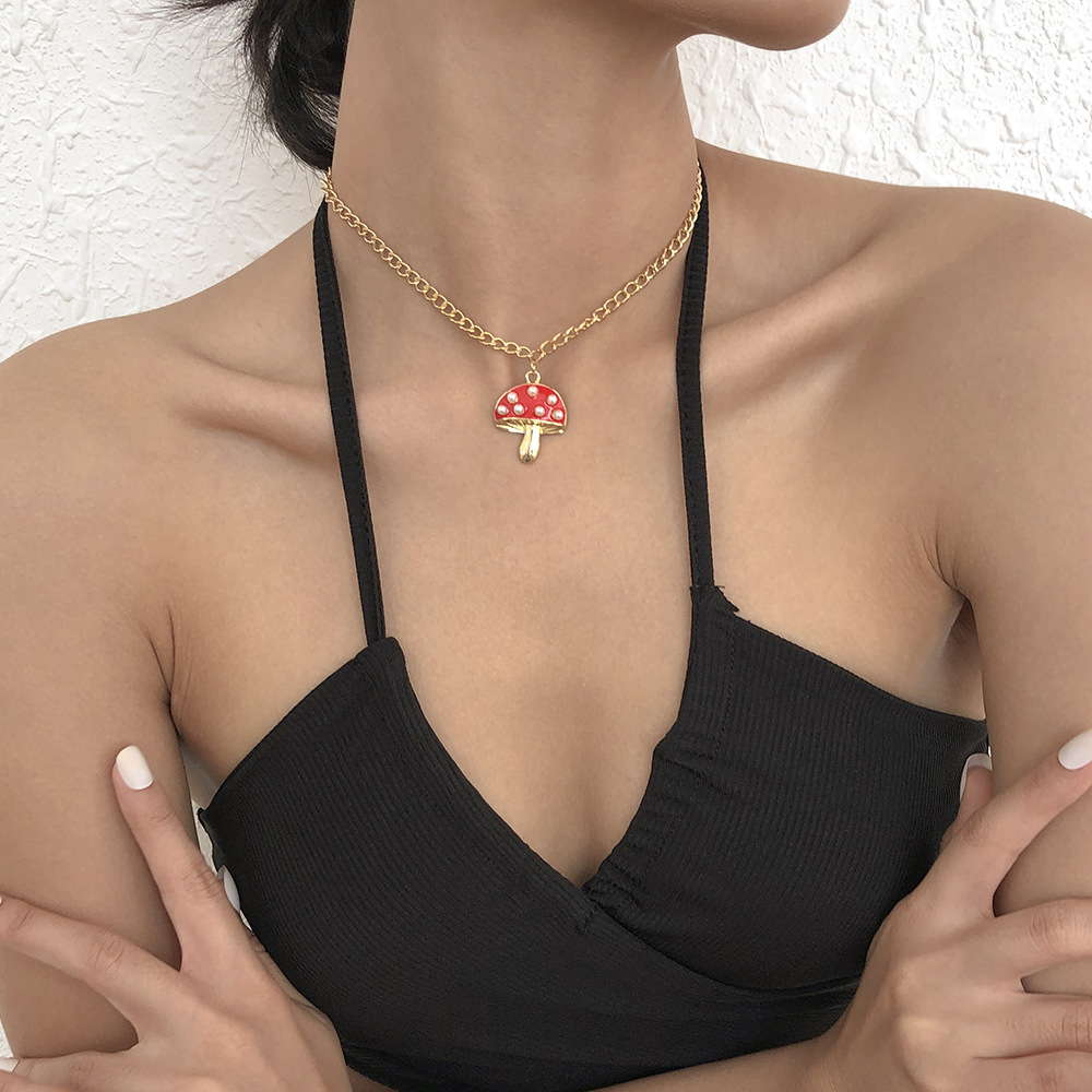 wholesale jewelry mushroom pendant necklace nihaojewelry