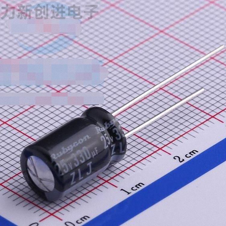 25ZLJ330M8X11.5描述330uF 25V电解电容器
