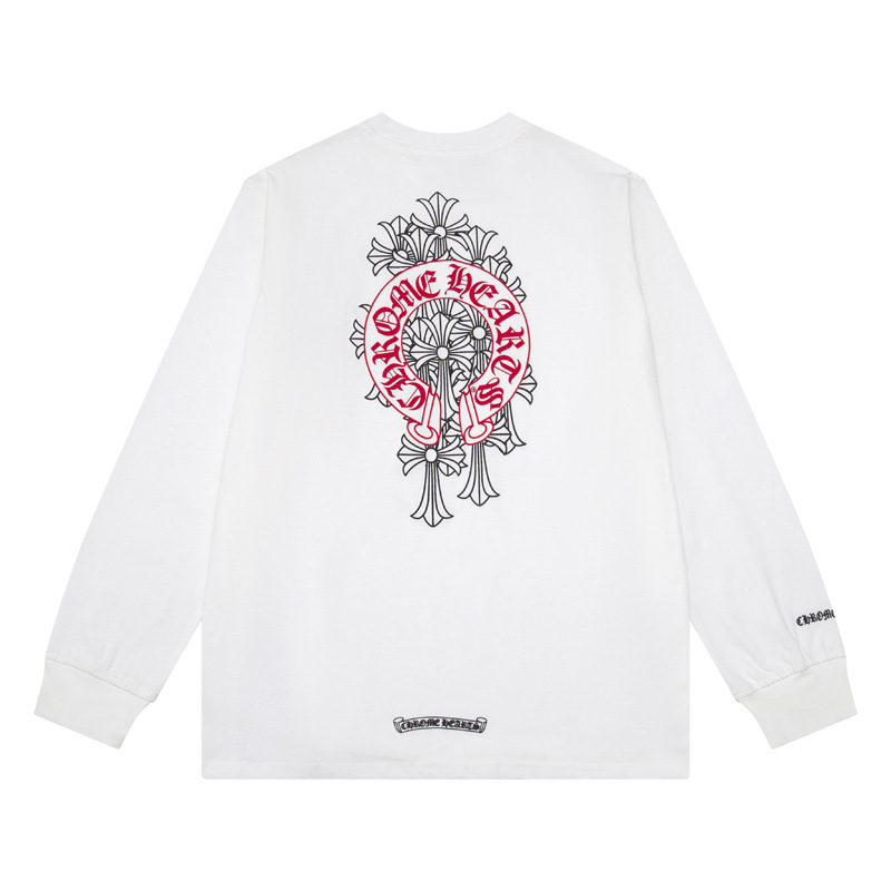 クロスボーダーのトレンディなブランド Chrome Heart 長袖 T シャツ ピュアコットン メンズ レディース ルーズスポット卸売|undefined