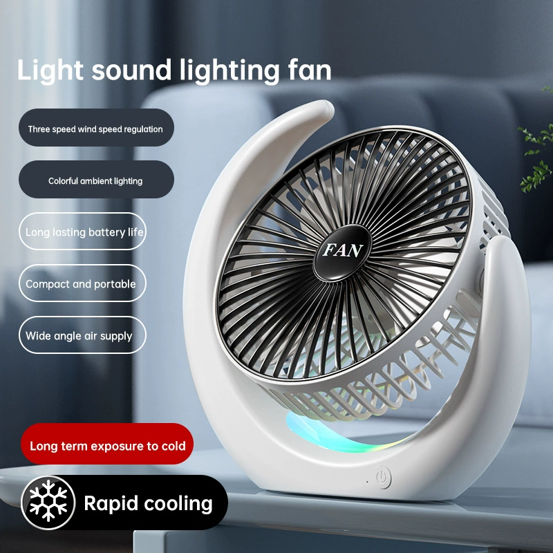 Трансграничный настольный световой вентилятор USB зарядка студенческого общежития портативный открытый кемпинг настольный маленький вентилятор внешней торговли