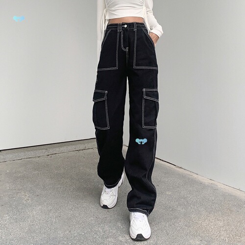 Women's High Waist Wide Leg Cargo Pants Spring and Autumn High-Waisted Wide Leg Work Pants