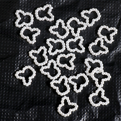 ABS imitación de perlas de fondo plano perlas de forma especial amor flocos de nieve DIY móvil belleza material de decoración de Navidad