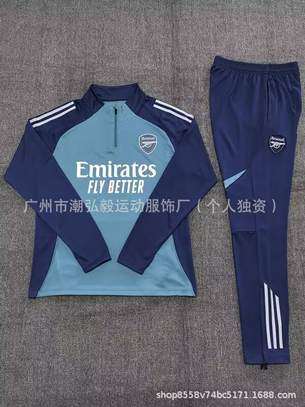 卸売サッカー長袖ハーフプルトレーニングスーツレアルマドリードバルセロナインテルミラノパリマイアミリバプールトレーニングスーツ|undefined