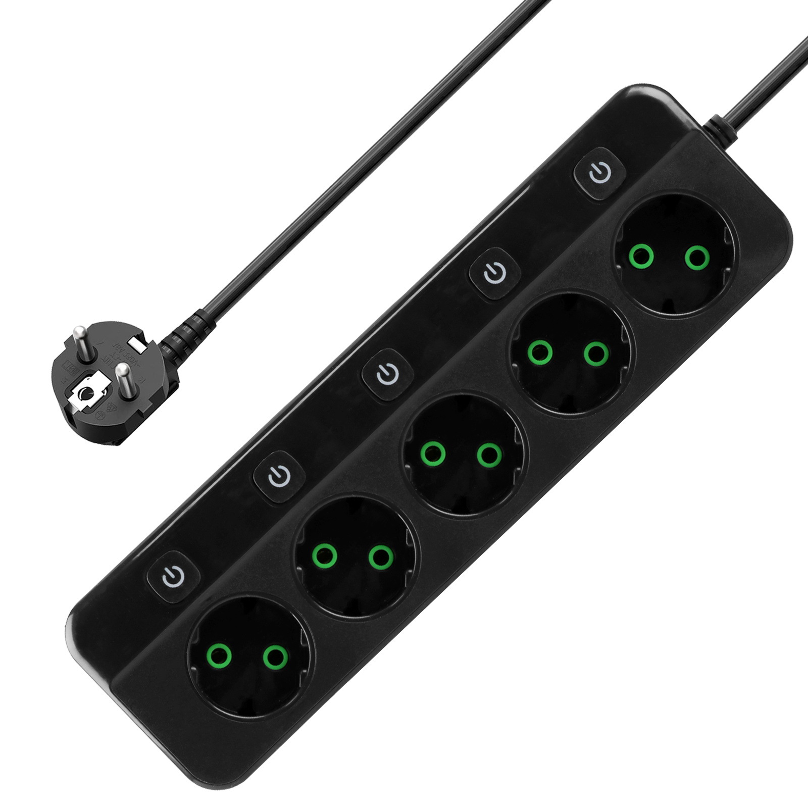 跨境电商5位插座欧式欧标排插俄罗斯专用跨境多功能办公家用插线