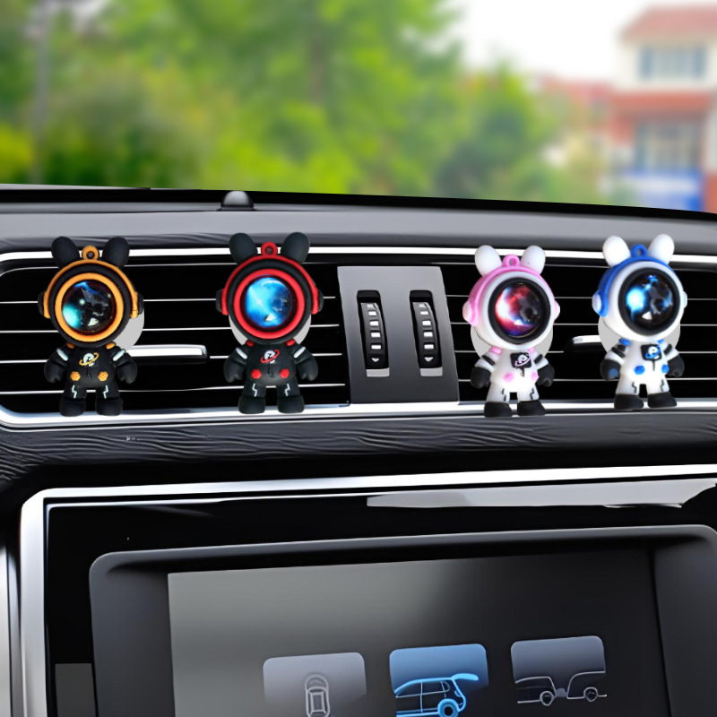 Salida de aire de coche transfronterizo, conejo de cielo estrellado, clip de astronauta, aromaterapia, perfume de coche, adornos de dibujos animados, accesorios decorativos