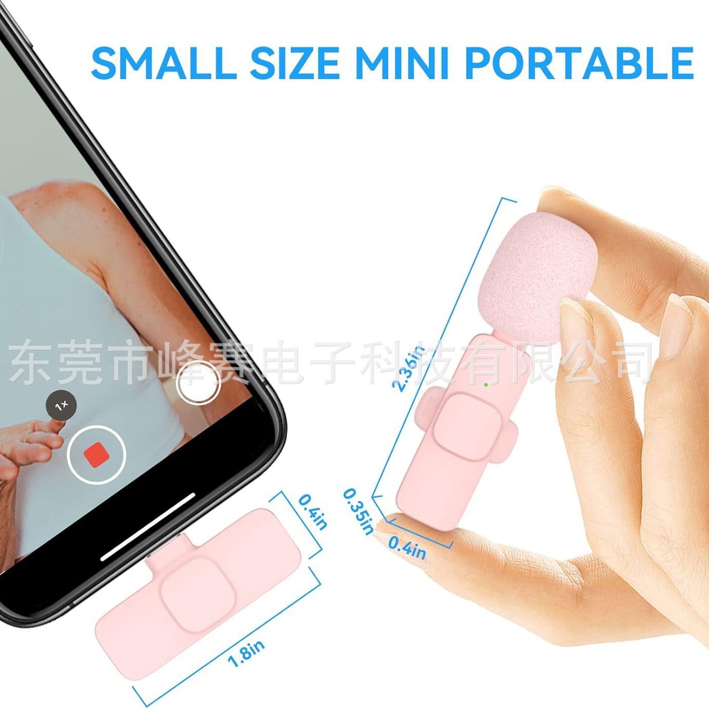 Pink K1K9 micrófono de clip de cuello inalámbrico uno a dos teléfono móvil en vivo grabación al aire libre radio micrófono pequeño con reducción de ruido