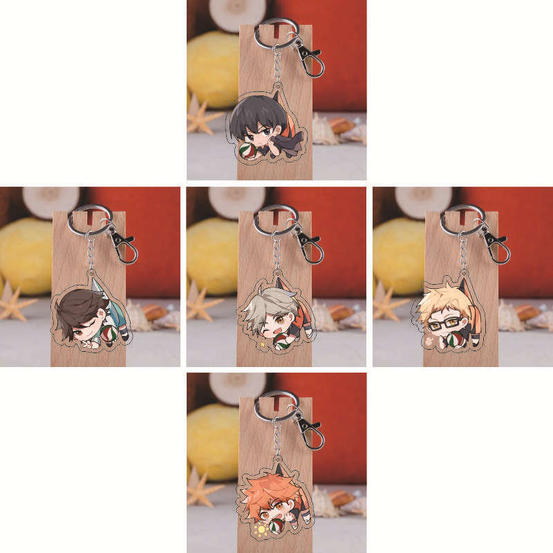 Volleyball Kids Surrounding Sawa Shioya Kageyama Tsukishima Hikaru Acrylic Keychain Figure Pendant Dual-Sided
