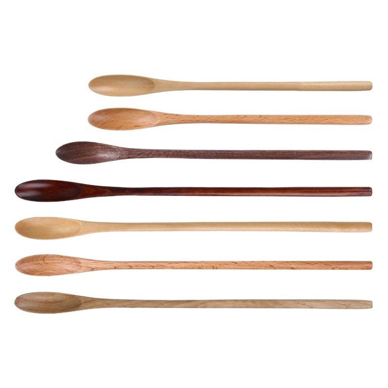 YFJY ежедневная кухонная японская ложка для супа рамэн, ресторанская специальная деревянная ложка с длинной ручкой, деревянная ложка, медовая корейская ложка