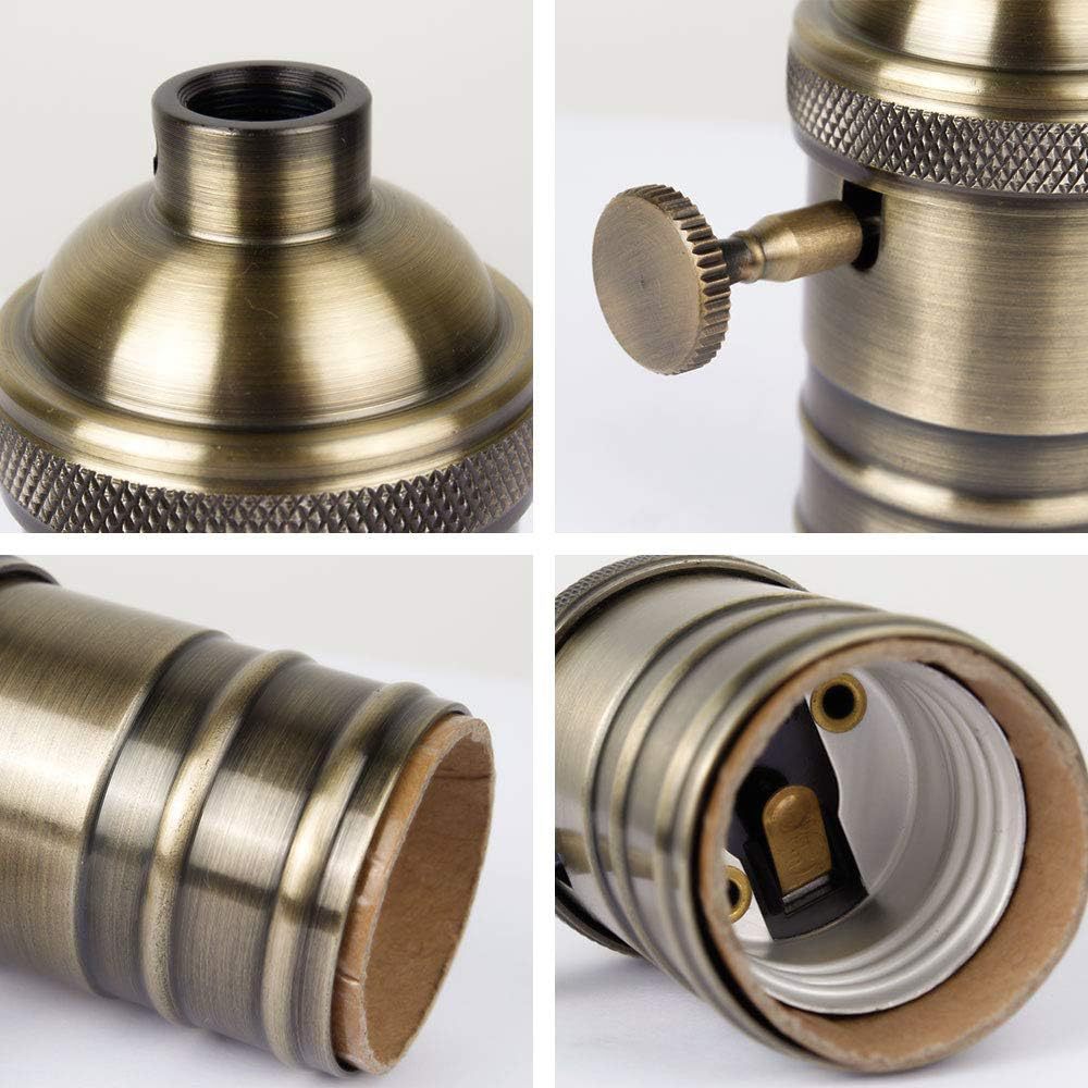 Venta directa de fábrica de Zhongshan Interruptor de perilla de cabeza de lámpara de cobre retro E26 E27DIY Accesorios de araña Bar retro Restaurante