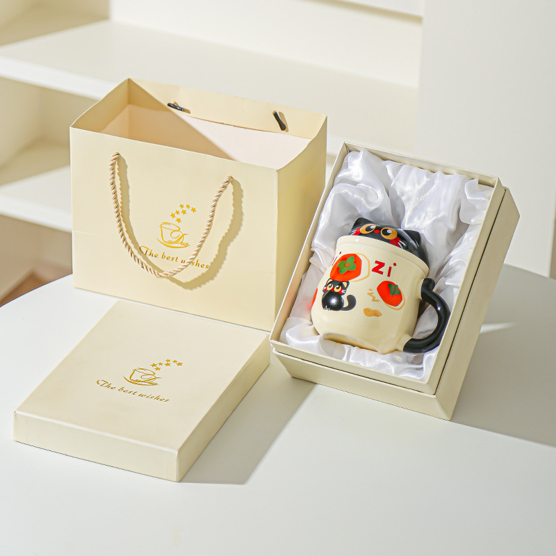 Fruta creativa gatos con tazas de fugas de té encantadoras caricaturas de alto valor de la cara de la taza de desayuno de leche doméstica taza de agua de oficina