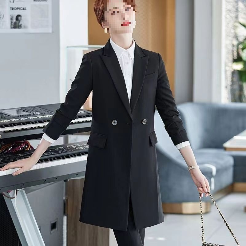 小西装外套女年新款春秋时尚气质大衣韩版中长款休闲西服风衣