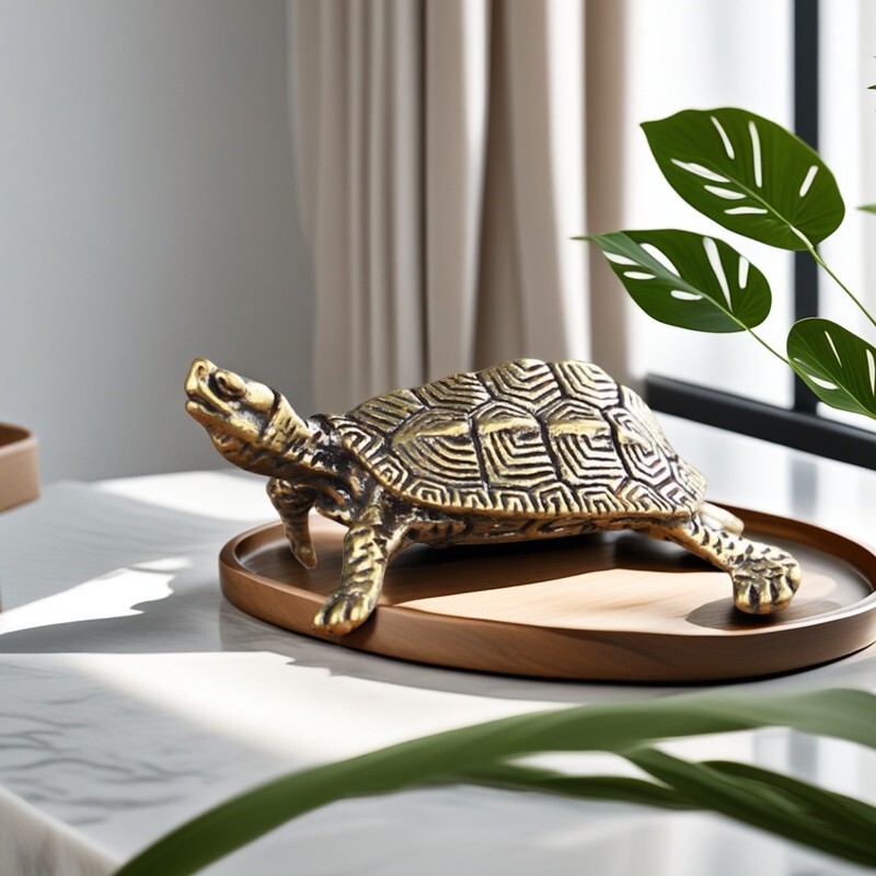 Vintage Pure Brass Longevity Turtle Desktop Ornaments Nafu Turtle Carved Bronze Crafts Wen Play Tea Pet Ornaments Old Bronze Ware
