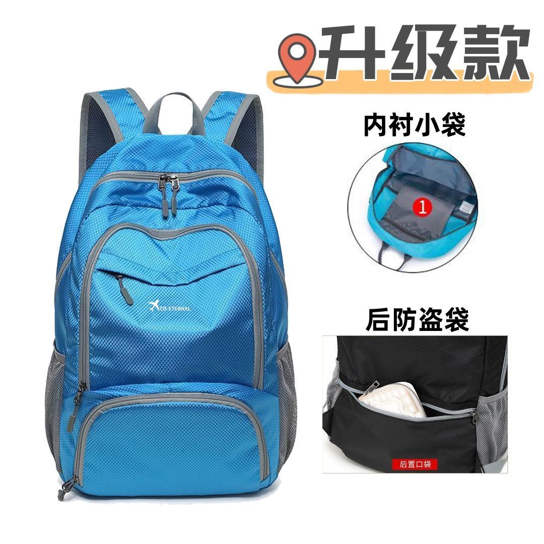 Hombres resistentes al agua ultraligero plegable viaje mochila al aire libre portátil de montaña bolsa de estudiantes bolsa de piel de mujer