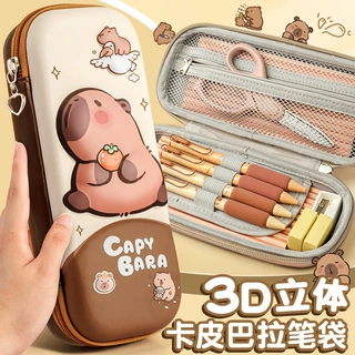 卡皮巴拉笔袋3D文具盒小学生用一二三年级男孩女孩幼儿园卡通耐脏