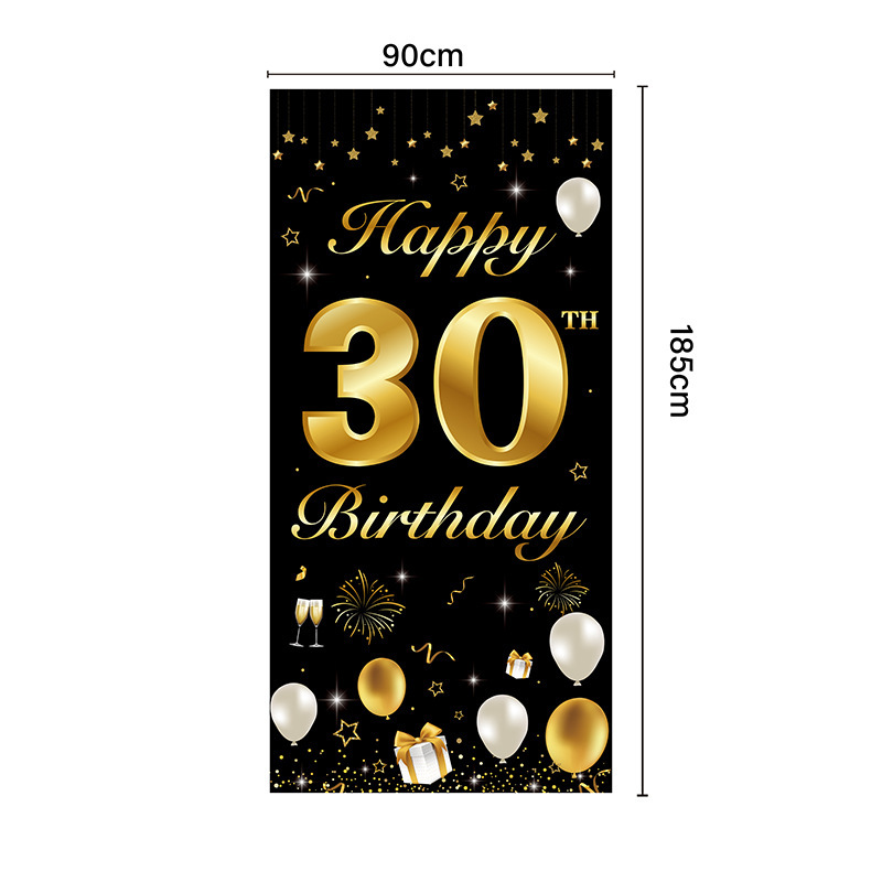 Amazon oro negro cumpleaños fiesta decoración banner feliz cumpleaños diseño de fondo póster
