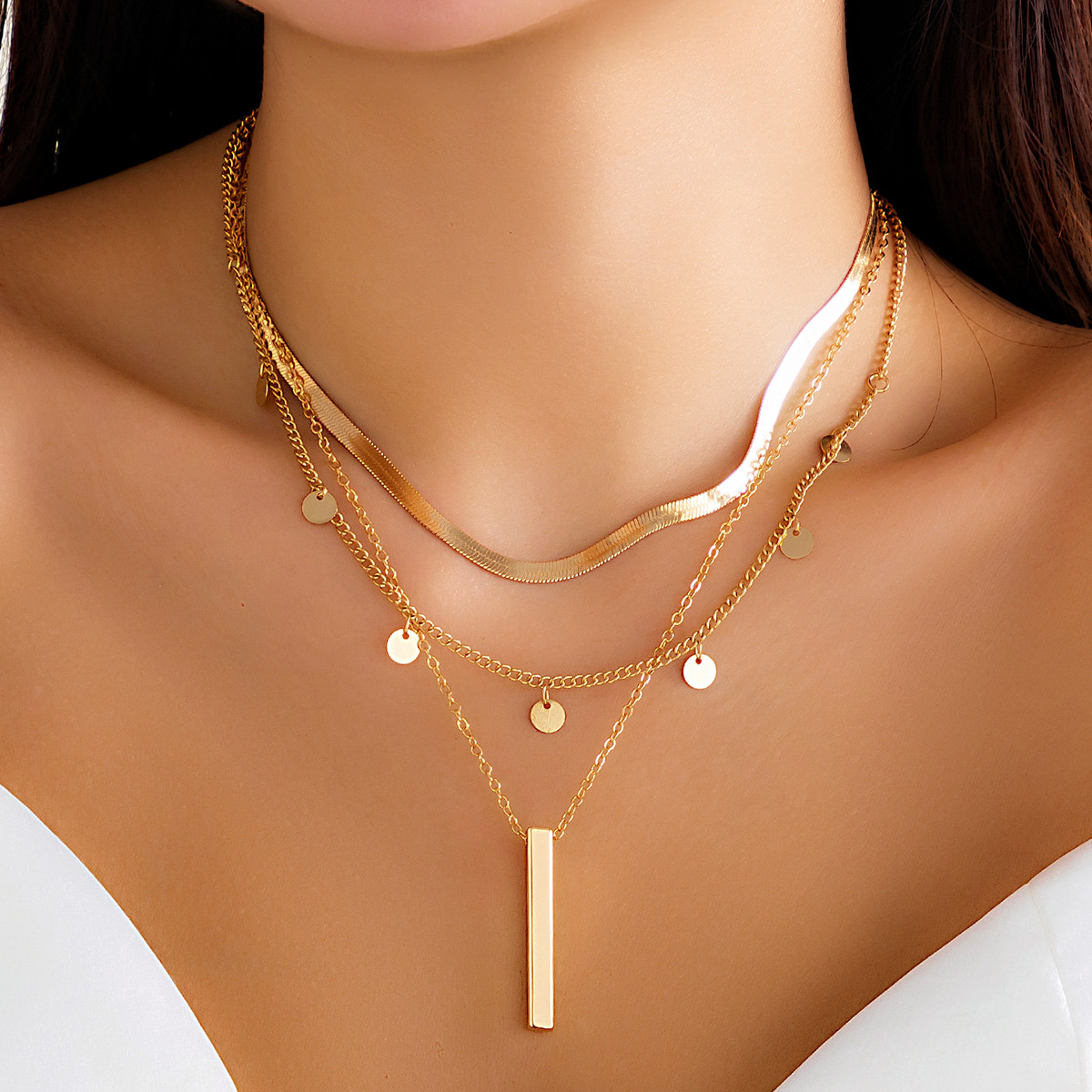 Wholesale Jewelry Lady Modern Style Classic Style Geometric Alloy Iron Copper Artificial Pearls Plating Inlay Pendant Necklace display picture 21