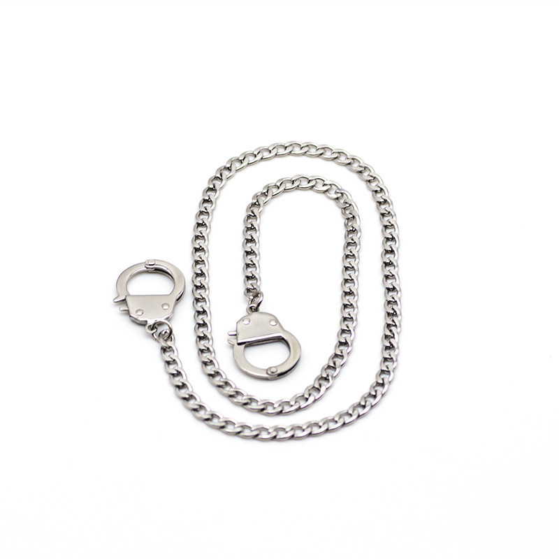 Men's small necklace titanium ins hip-hop punk Japanese and Korean stainless steel handcuff neck ornament_voghion.com