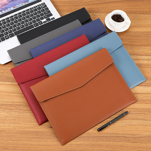 Business pu leather multifunctional file bag waterproof thickened file bag A4 large capacity office file bag customization