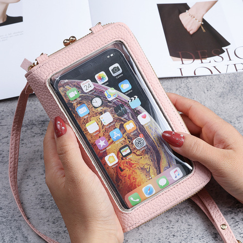 Student coin purse PU leather bag integrated women's wallet zipper new touch screen Korean mini mobile phone bag wholesale