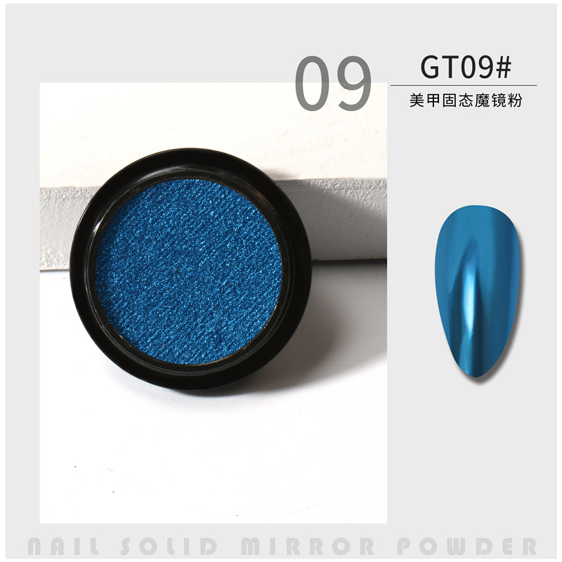 Suministro transfronterizo de uñas espejo mágico sólido en polvo sombra de ojos panqueque espejo sólido harina polvo de oro de titanio 2020 popular en línea