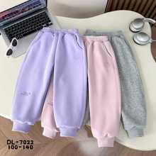 2025冬季儿童棉裤女孩中小童卡通小猫双层绵羊绒一条过冬保暖裤