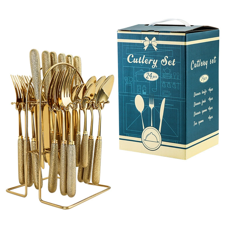 (Cross-border trading), ceramic set stainless steel, tableware, gift box, Amazon, 24 pieces