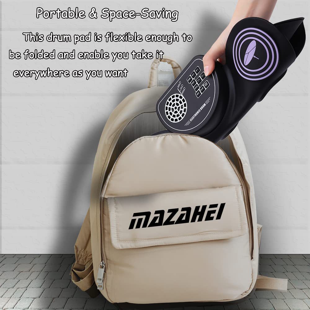 Tambor digital colorido para niños con bocina, instrumento musical con batería de litio incorporada, regalo de Navidad de silicona, tambor digital enrollado a mano