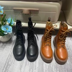 凯旋门马丁靴女大幂幂同款厚底增高系带马丁英伦风复古赛显瘦靴琳