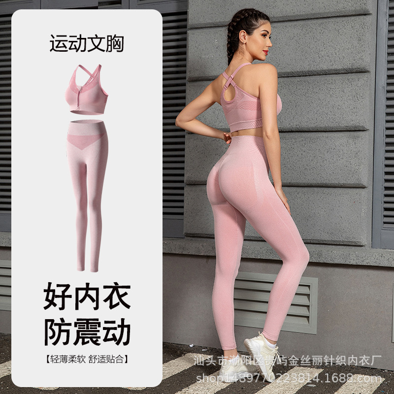 Cross-Border Lingerie Backless Yoga Outfit Set, Detachable Wireless Bra, Naked-Feel Fitness Sports Long Set for Women Cross-Border Lingerie Backless Yoga Outfit Set, Detachable Wireless Bra, Naked-Feel Fitness Sports Long Set for Women