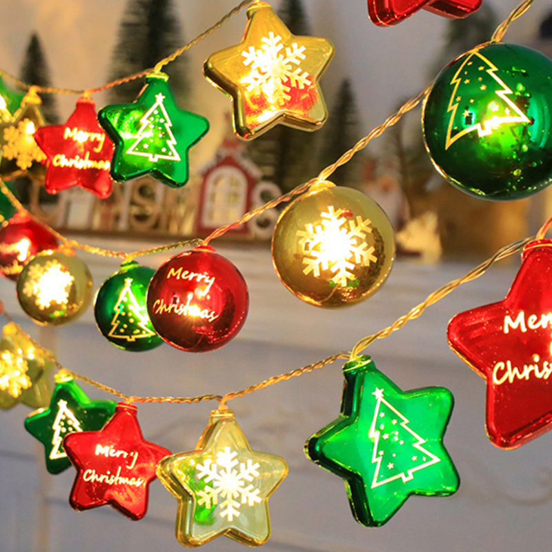 Navidad LED estrellas galvanizadas de navidad lámparas de cadena lámparas de árbol de navidad luces de atmósfera luces decorativas de color luces de atmósfera de navidad