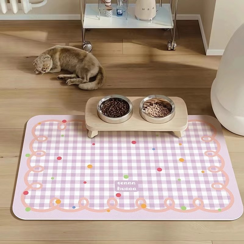 ペット、猫、犬用のクロスボーダー珪藻泥プレースマット、ペットボウル、汚れ防止、飛沫防止、漏れ防止、汚れ防止、お手入れが簡単なフロアマット|undefined