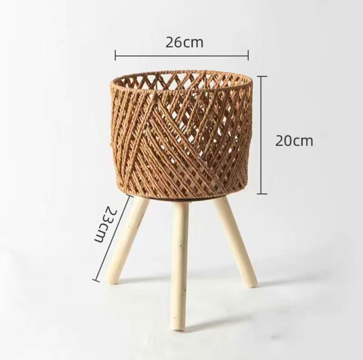 Estante para Macetas de Ratán Hecho a Mano, Ratán y Bambú, Hecho a Mano, para Sala de Estar y Balcón