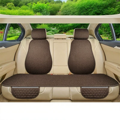 Anti-Slip Seat Cover for — Seat cushion, seat cover - lnh-small-brick-charming-coffee-rear-seat-backrest-with-headrest