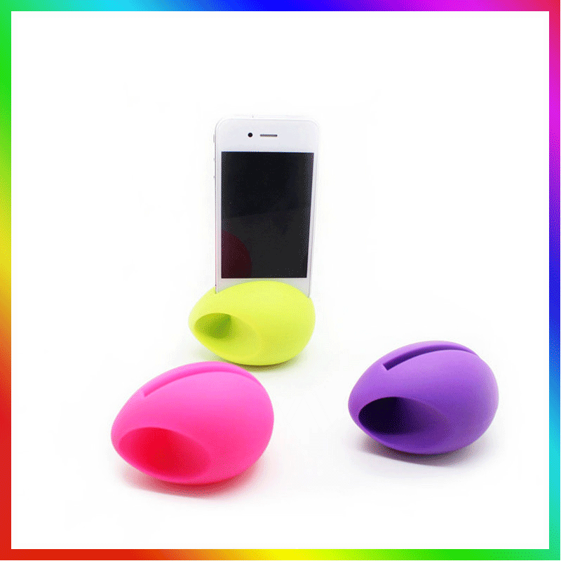 现货硅胶蛋形扩音器手机鸡蛋扬声器便携式圆形物理扩音底座