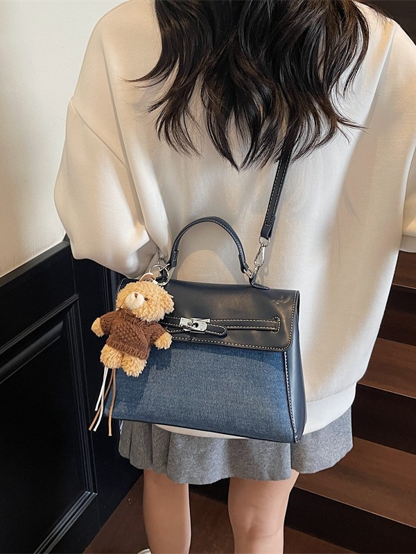 Jeans portátil de alto nivel, bolsos de Kelly, mujeres de moda coreana transfronteriza, nicho de alto nivel, bolsos de hombro de un solo hombro