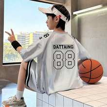 男童夏装速干篮球服运动套装2025新款中大儿童装夏季酷帅宽松衣服