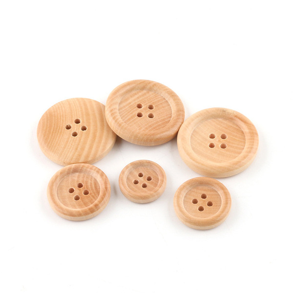Wholesale four-eye round edge wooden buttons natural buttons coat…