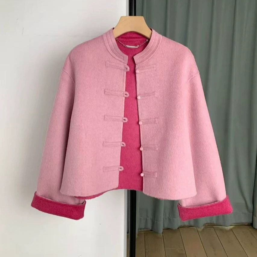 Красота персиковой пудры Новая китайская куртка