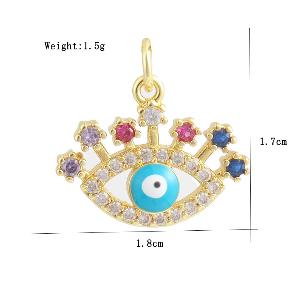 6g Weight Pendant Jewelry Making Type 12 * 18mm Jewelry Making Size Zircon Inlay Material DIY Jewelry Accessories Classification 1 Piece Quantity Copper Material Star, Heart Shape, Eye Pattern Plating, Inlay Design IG Style Style 1 Piece 12 * 18mm Copper Zircon Star Heart Shape Eye Pendant 21