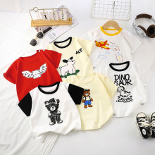 儿童短袖t恤纯棉a类夏季新款男童宝宝女童全棉衣服韩版2025童装